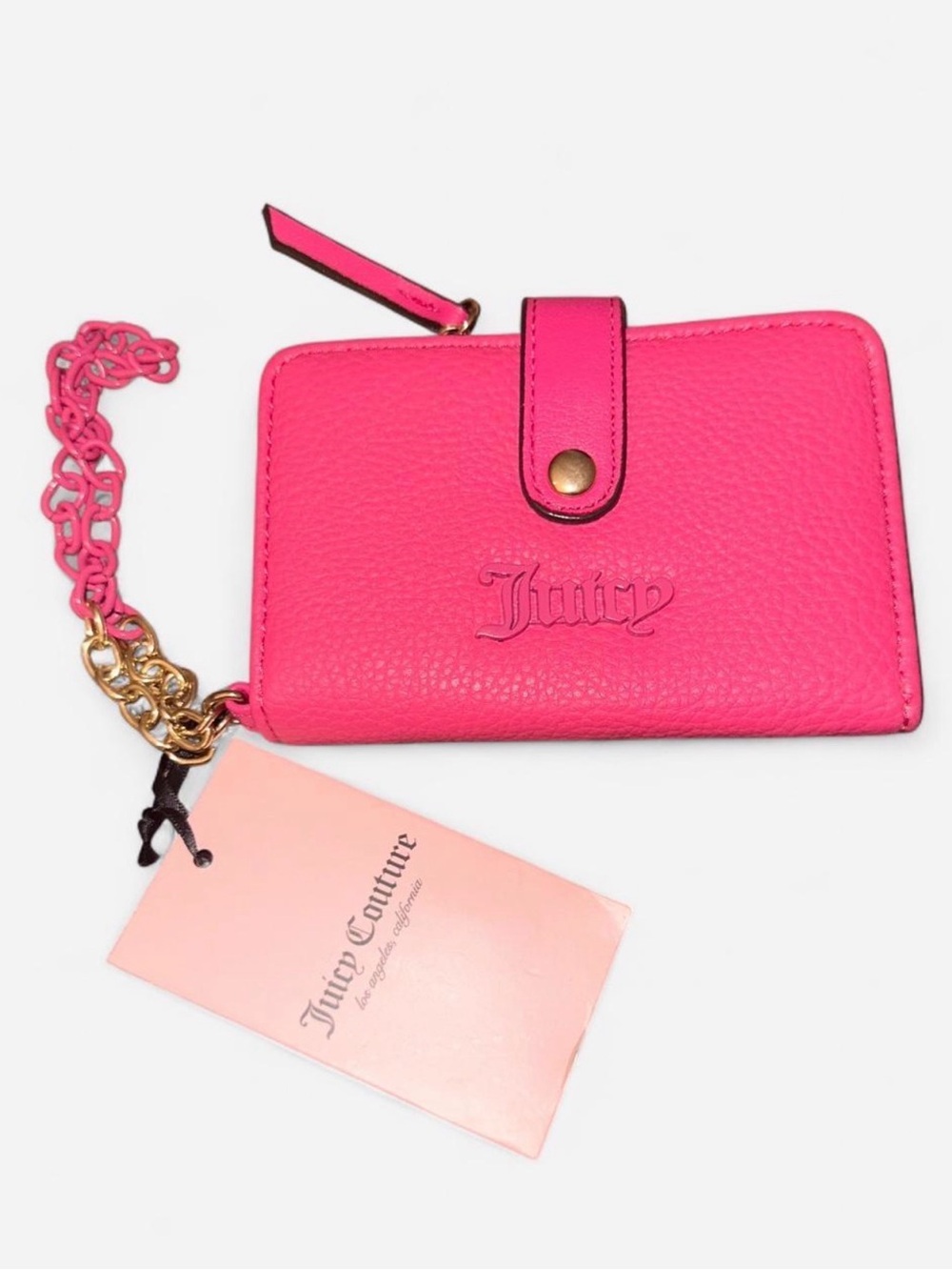 Juicy Couture Hot Pink Leather Waller with Chain